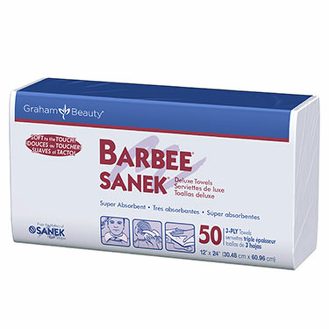 781625 Graham Beauty® 3-ply 12` x 24` Sanek® Barbee® Towels